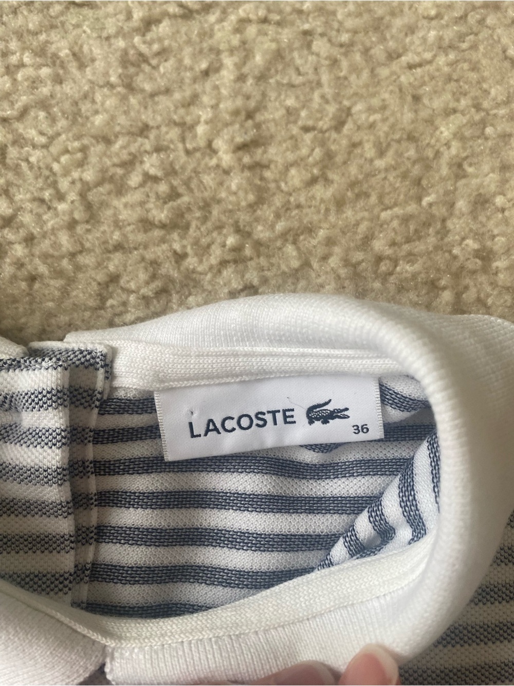 Rare Lacoste women’s button-back striped polo - Picture 2 of 7